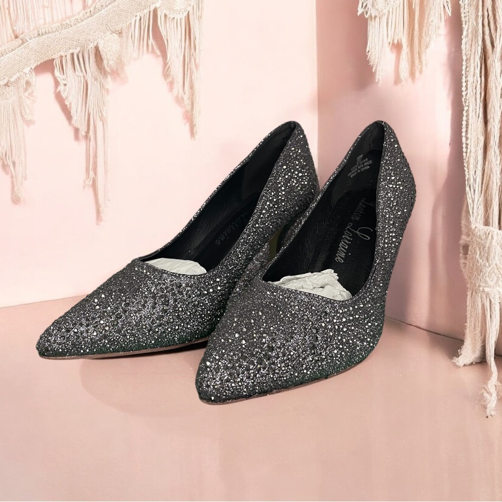 Lauren Lorraine- June -Pewter Glitter Heels